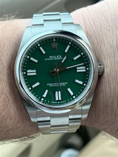 op rolex green|Rolex with a green face.